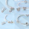Copper Metal Colorful Butterfly Series Charm Bead Components Shiny Zircon Bead Components Compatible With Authentic Original Bracelet High Quality