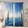 2pc,  Window Curtains Art Sailing Protecting Privacy Holiday Decorations Use for Indoor Celebrations, Room Decor