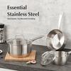 KOCH SYSTEME CS Stainless Steel Sauce Pan Set Multifunctional Cooking Pot with Lid 1QT & 2QT & 3QT with Heat-resistant Handle