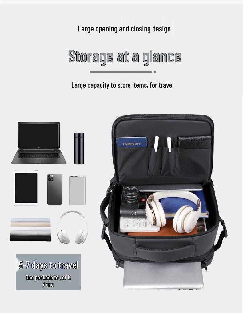 High-Quality Expandable Water-Resistant Business Backpack with Large Capacity
