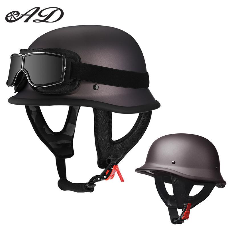 German-Style Motorcycle & Electric Scooter Safety Helmet for Men & Women - Skull Cap Design