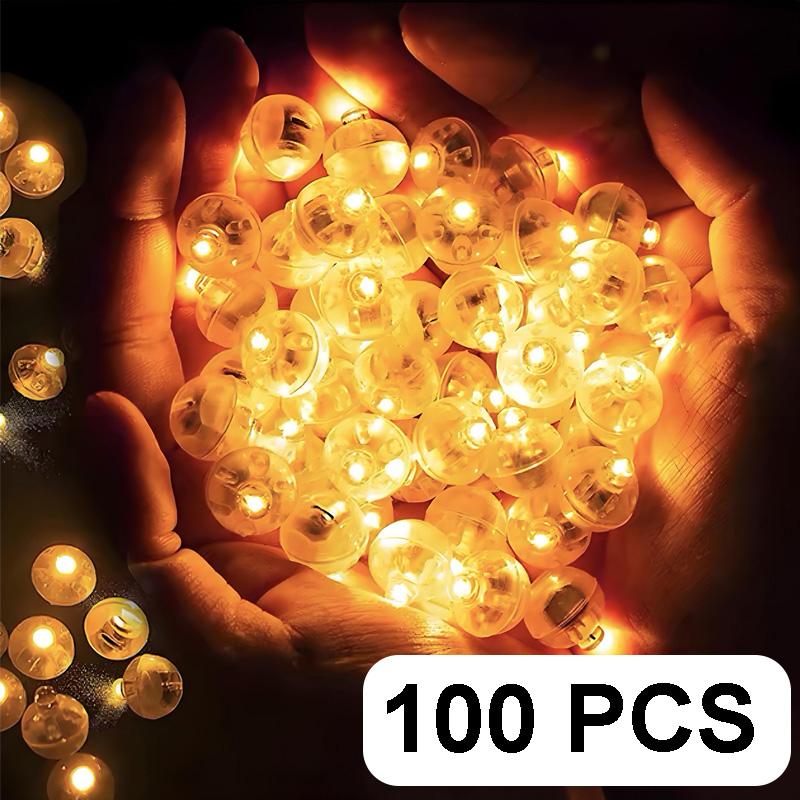 50/100 Pezzi Luci LED per Palloncini Mini Palloncini Sfera Rotonda Luce Notturna Lampada LED Flash per Lanterne di Carta Decorazioni per Feste di Matrimonio