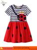 Spring/Summer Short Sleeve Cartoon Ladybug Dress for Kids