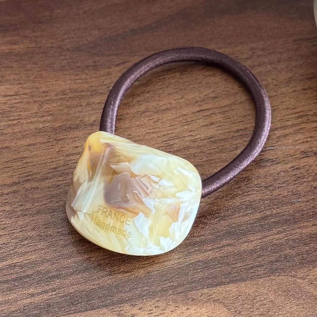 Korean Style Autumn/Winter Elegant Milk Tea Hair Tie - Traceless Acetate Rubber Band Ponytail Holder