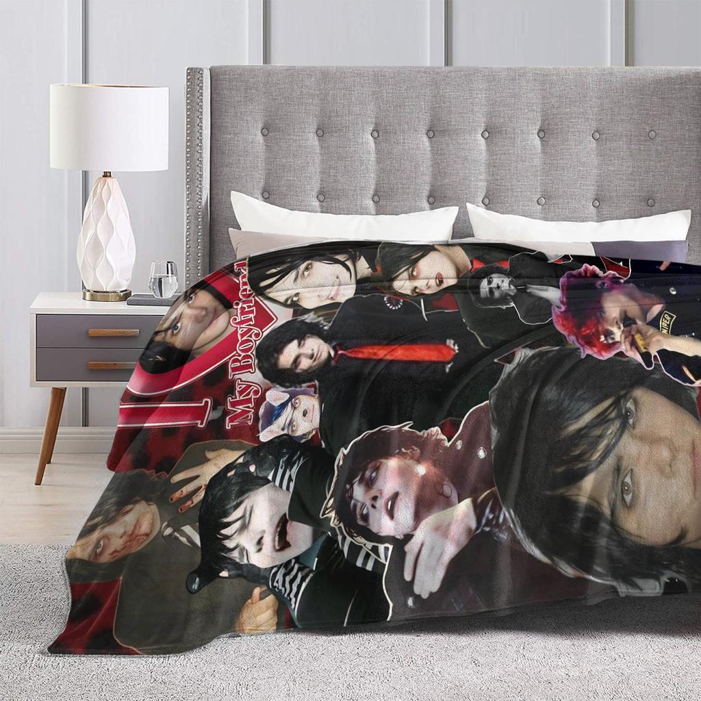 G-Gerard Way MCR Soft Blanket Novelty Travel Office Throw Blanket Couch Chair Flannel Bedspread Sofa Bed Cover