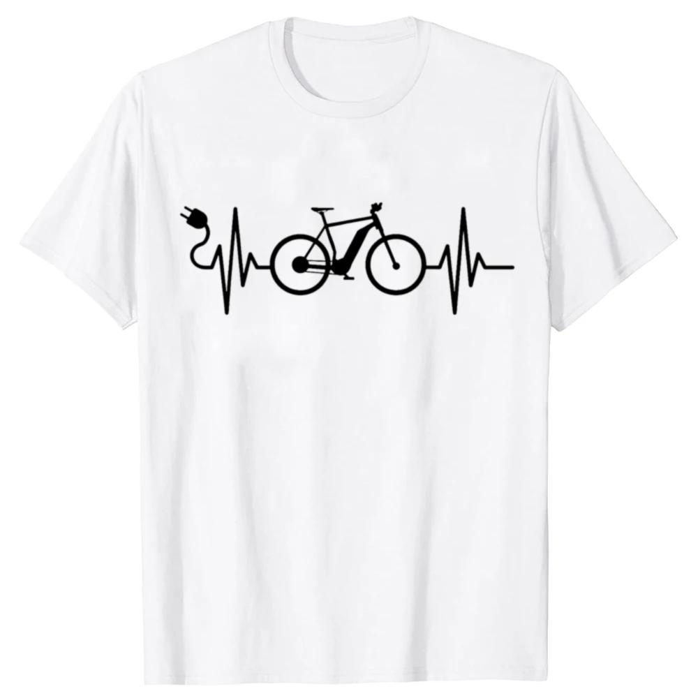 Funny Cycling Electric Bicycle Cyclist EBike Graphic Tshirts Men Womens Fashion Casual 100 Cotton Loose Oversized T Shirt