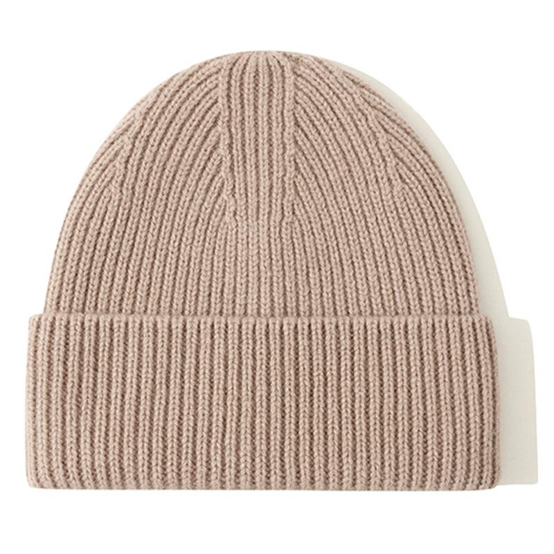 Classic Ribbed Knit Beanie-Unisex 100% Wool Hat for Autumn/Winter Business & Travel One Size Fits Most