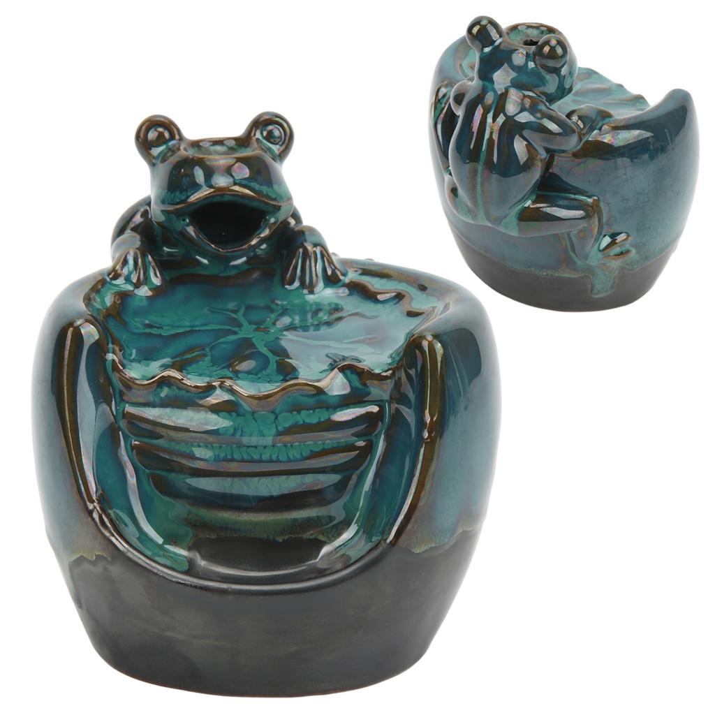Rökelsehållare Keramiskt Material Glaserad Löv Djurmönster Blå Klassisk Rökelse Vattenfall för Tehus