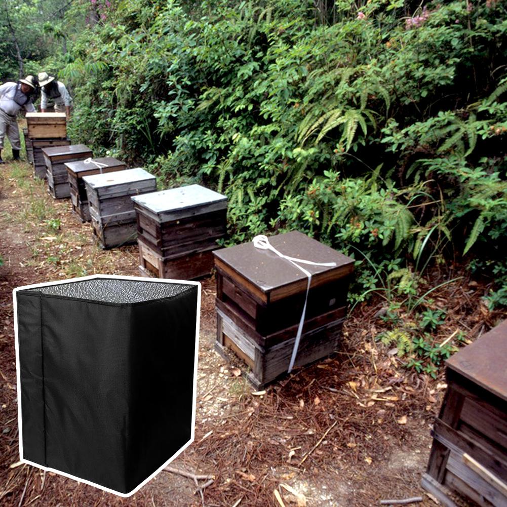 Windproof Winter Beehive Thermal Cover Waterproof Beehive Protection Wrap For Winter Use Beekeeping Supplies Adjustables nero