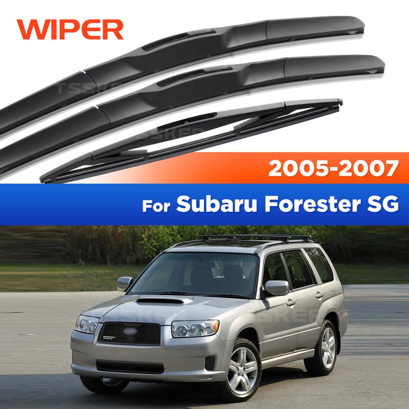 Front & Rear Wiper For Subaru Front & Rear Wiper Forester SG MK2 2005-2007 2006 Wiper Blades Windshield Windscreen 21"+19"+14"