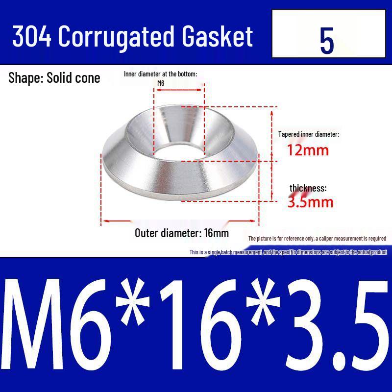 304 Stainless Steel Decorative Conical Fish Eye Washer for M3-M10 Countersunk Holes