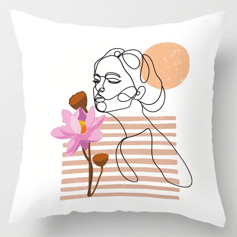 Square Pillow Cushion Living Room Sofa Pillow Simple Character Pillow Case Bedroom Window Sill Bay Window