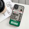 INS Fashion Design New York Seoul Tokyo Boarding Pass Ticket Phone Case for Iphone XS X XR 13 12 11 14 15 Pro Max 7 8 Plus Cover