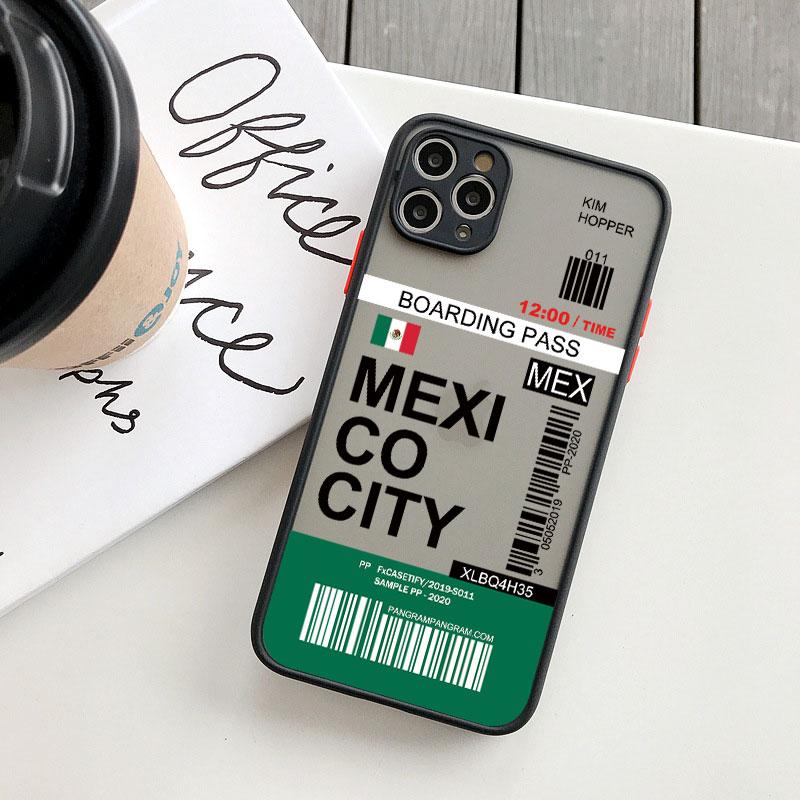 INS Fashion Design New York Seoul Tokyo Boarding Pass Ticket Phone Case for Iphone XS X XR 13 12 11 14 15 Pro Max 7 8 Plus Cover