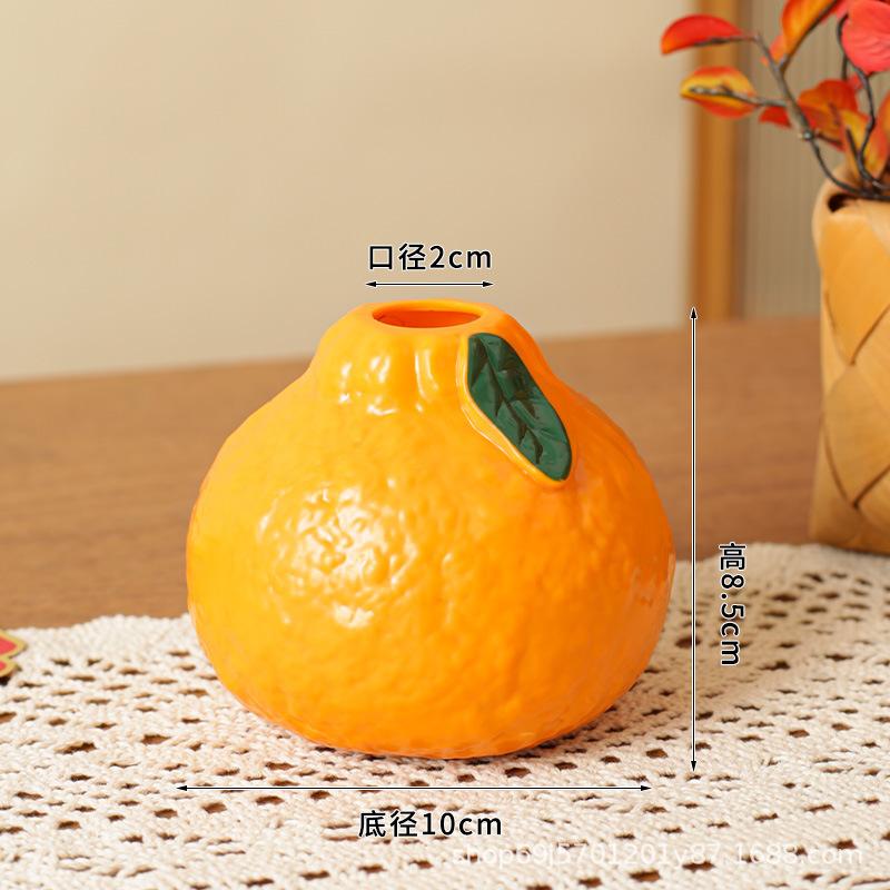 Creative Internet Celebrity Orange Plastic Vase Hydroponic Green Radish Vase Desktop Office Decoration Ornament
