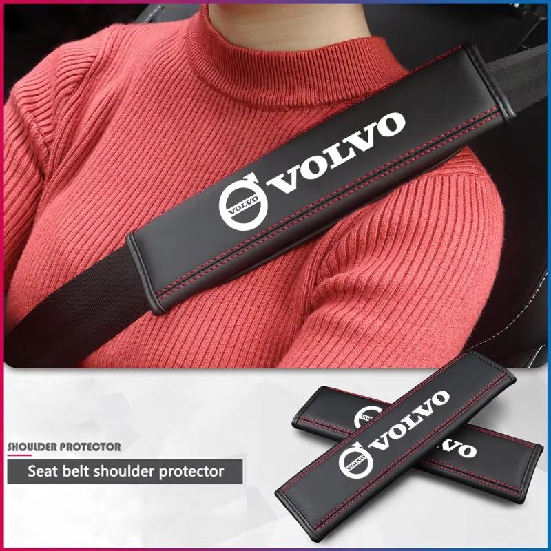 2pcs Car Seat Belt Pad Safety Strap Shoulder Cover Soft Mat For Volvo Rdesign XC40 XC60 V60 XC90 V50 S60 S90 XC70 Accessories