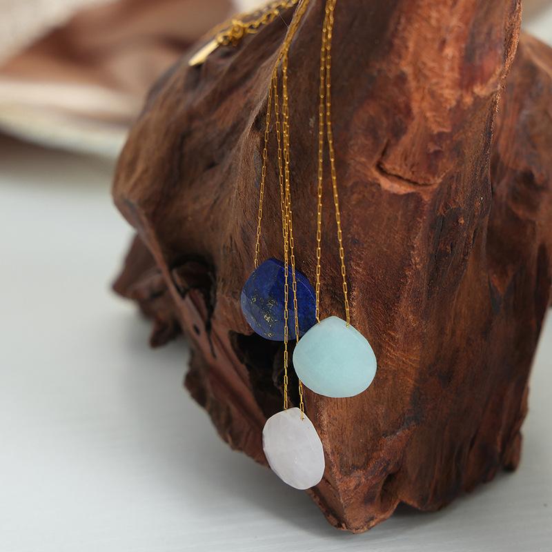 And Fashion Forward Eyecatching Droplet Pendant Necklace With Natural Stone Versatile Jewelry Womens