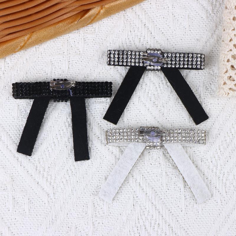 Handmade Pu Rhinestone Bow Brooches For Women Unisex Knot Pins Event Party New Vintage Gifts Backpack Decoration