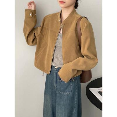 Women's Retro Baseball Jacket: American Spring/Autumn 2025 "Small Size" Casual Short Bomber