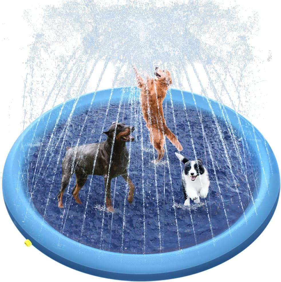 Fountain Mat, Play Mat, Pool Mat, for Children and Pets, 100cm Diameter, Water Play, Summer Days, Lawn Play, Home Use, Summer Relief