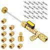 Valve Core Remover Installer Tool Kit with Dual Size 1/4 & 5/16 Port for with R22 R12 R407 R410 R404 R32 R600 HVAC System