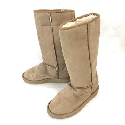 VANS Leder Mouton Stil Stiefel Damen 23.0 Braune Schuhe(GEBRAUCHT)