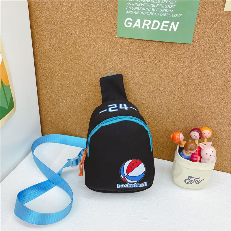 Trendy Cartoon Kids Backpack Stylish Canvas Crossbody Bag For Boys And Girls чёрный