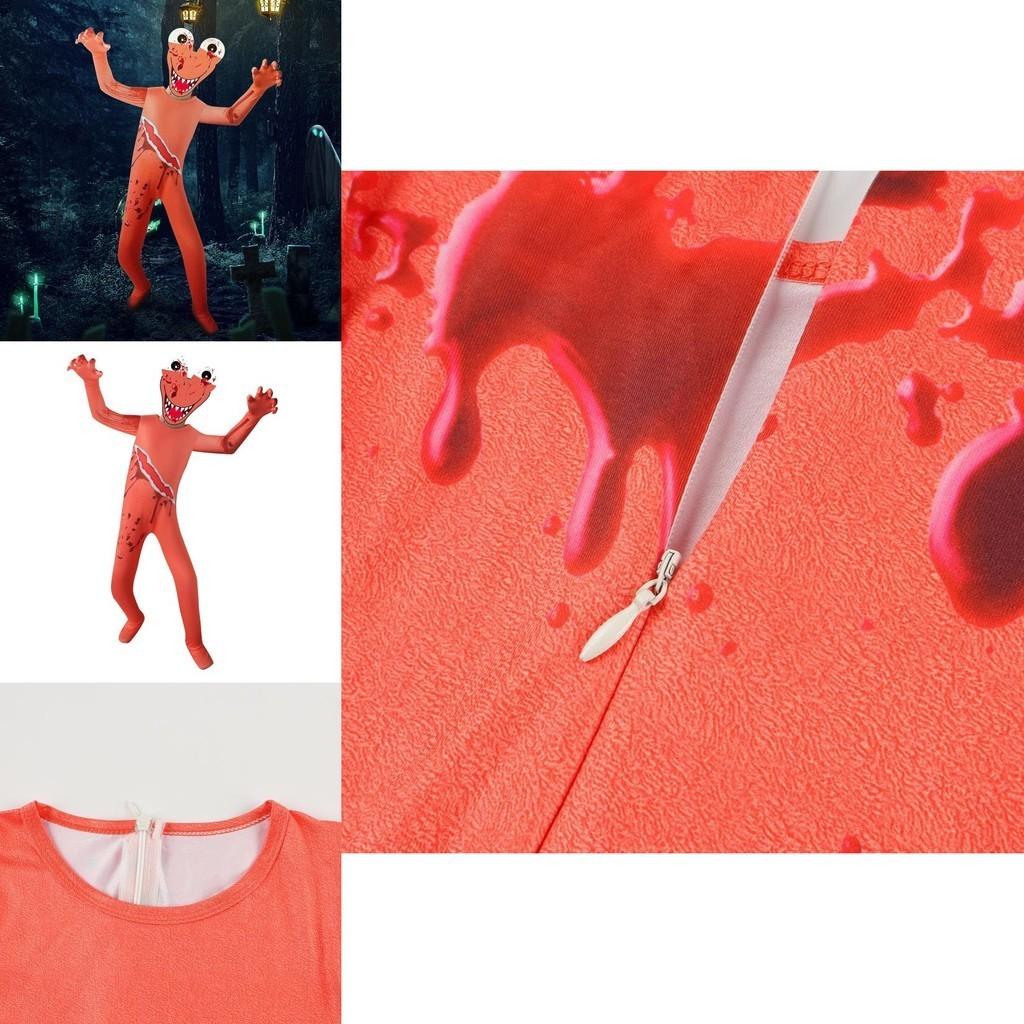 Roblox Rainbow Friends Orange Jumpsuit Kostüm für Kinder mit atmungsaktivem Polyesterstoff
