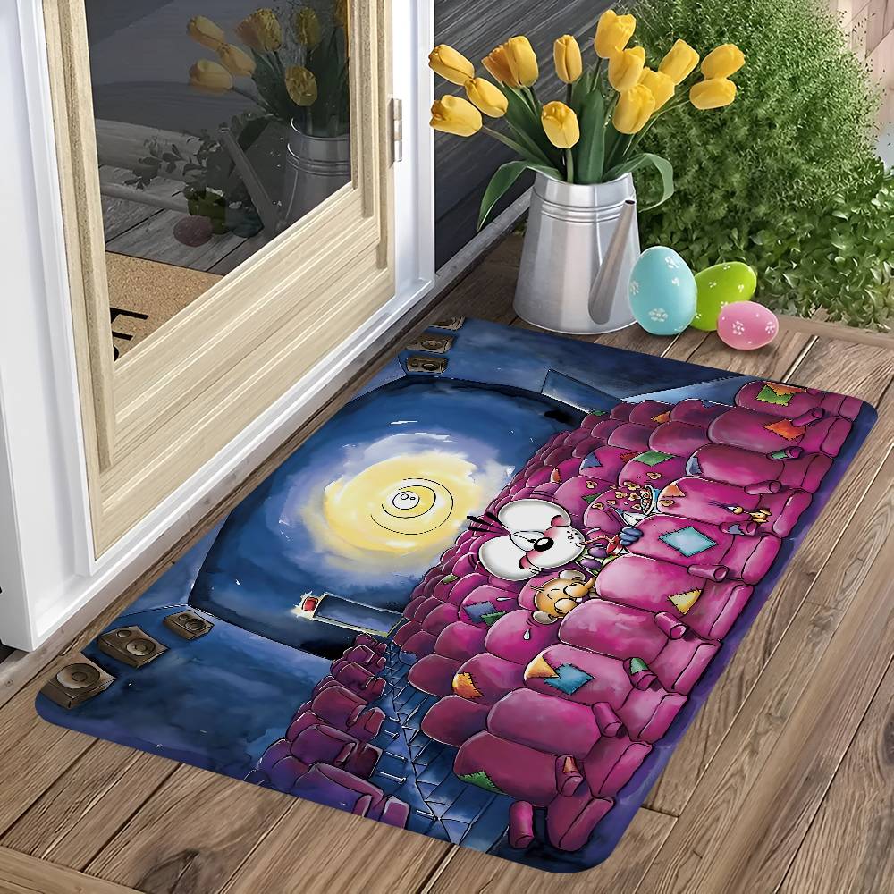 Personaje Diddl Alfombrilla de Cocina Cortada Decoración Habitación Infantil Dormitorio Balcón Felpudo Antideslizante Sala de Estar Alfombra