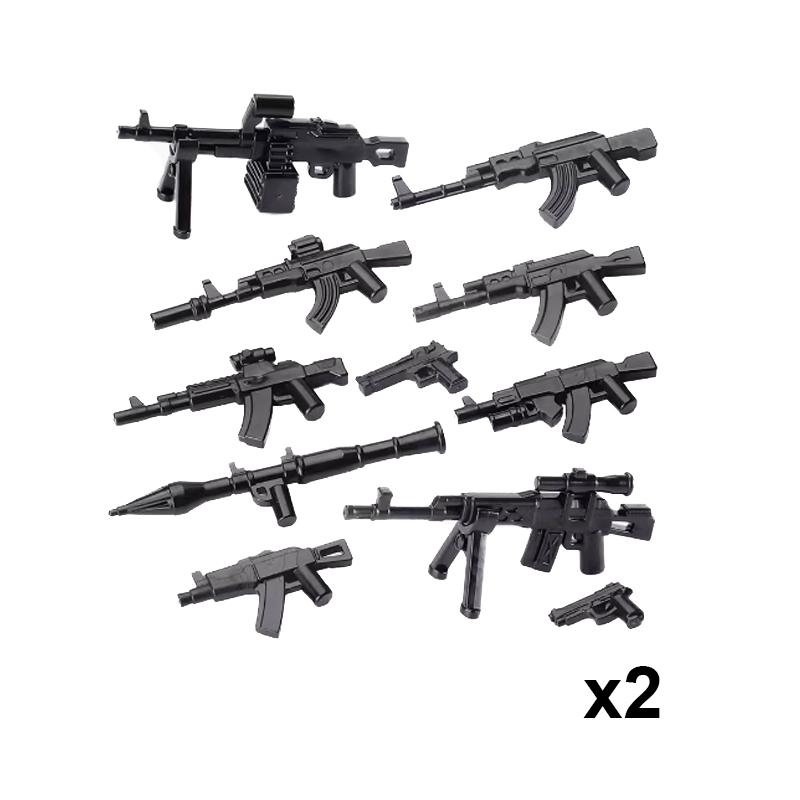 Andra världskriget Militära Vapen Byggklossar Armé Soldater Figurer 98K MG34 MG42 PPSH Vapenbälte Tillbehör Klossar Leksaker För Barn