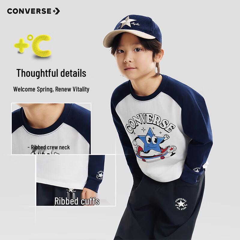 Converse Kids' Cotton Star Logo Long Sleeve T-Shirt