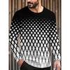 Men's 3D Printed Crew Neck Long Sleeve T-Shirt Fashion Versatile Trend Breathable Casual