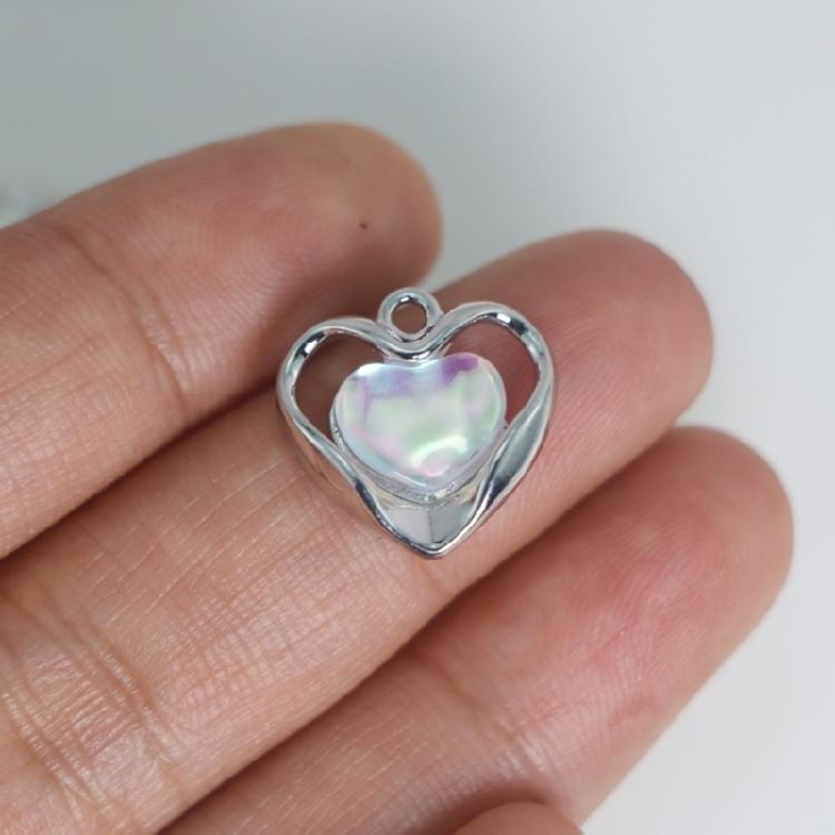 Love Heart Shape Crystal Pendant Loose Beads for DIY Jewelry Making Supplies