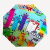 Number Blocks, Educational Themed Automatic Opening and Closing Umbrella, Compact Travel Umbrella, Lightweight and Portable, Suitable for Be