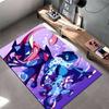 Greninja printed non-slip flannel carpet, machine washable, soft, for living room and bedroom home use