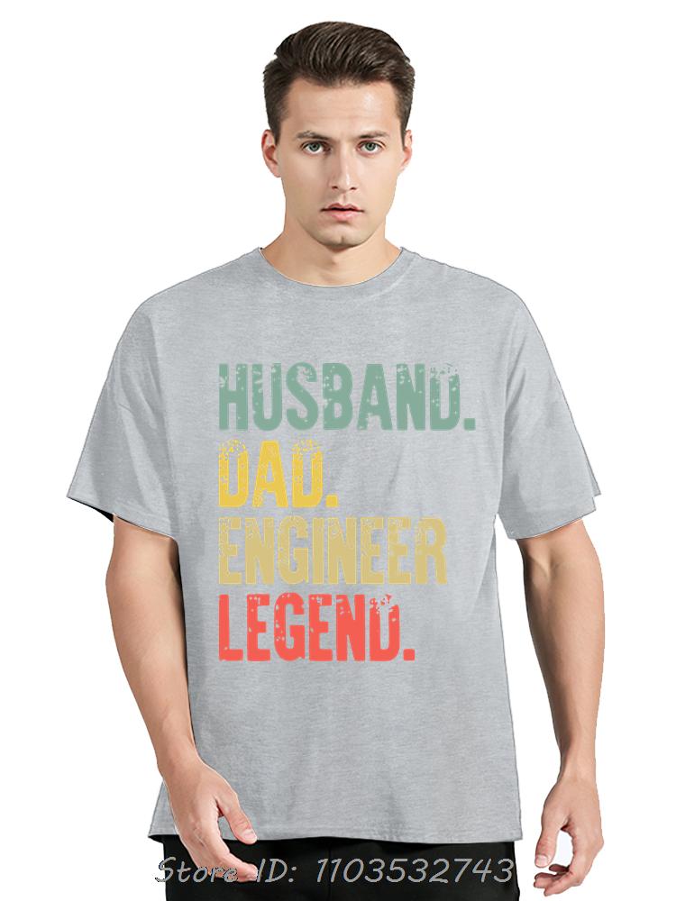 Funny Husband Dad Engineer Legend Retro T Shirt For Men's Clothing Cotton Tshirt Graphic Retro Fitness T Shirt Father Gifts