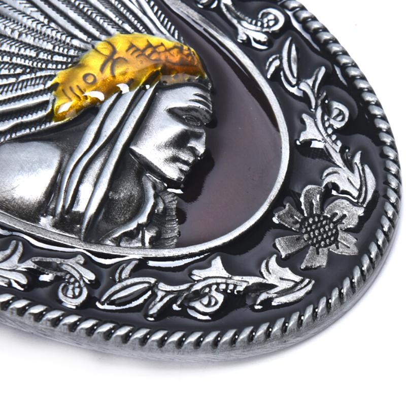 Boucle de ceinture en métal indien pour homme, ceinture de cowboy occidentale, boucle adaptée à une ceinture de 1,5" de large