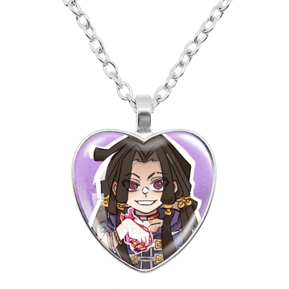 GACHIAKUTA Halskette Glas Herzform Anhänger Halskette Gachiakuta Zeichentrickfigur Halskette Schmuck Dekoration Fans Sammeln Geschenk