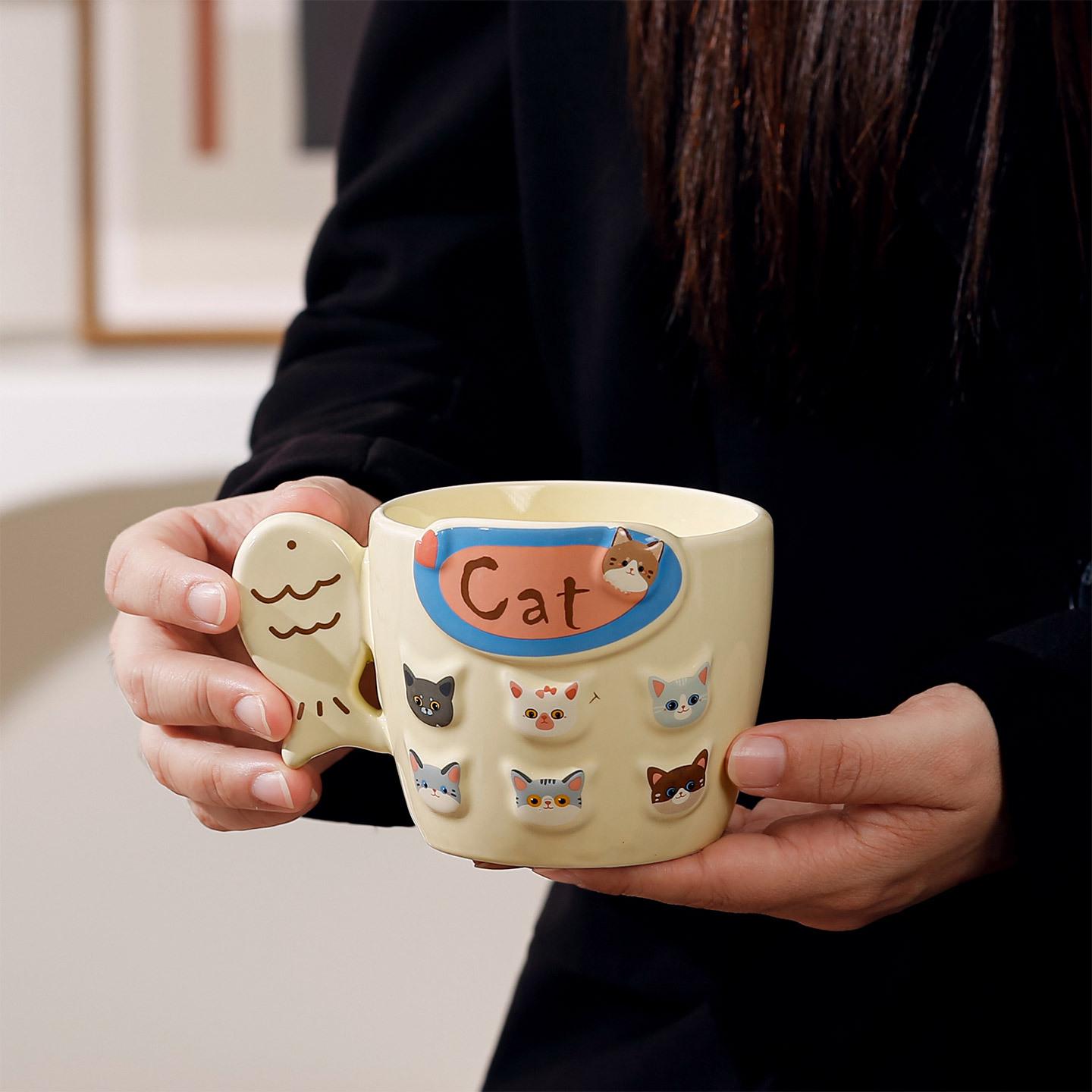 Large Ceramic Breakfast Cup - Versatile Mug for Oatmeal, Yogurt, or Water