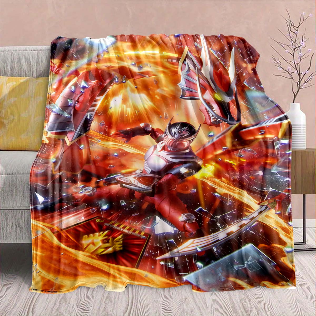 

Kamen Rider Anime Flannel Blanket – Soft, Warm, Perfect for Sofas, Bedding, Camping, Travel, Office, and Home Decor – QJY 75x90cm