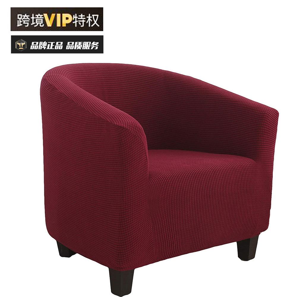 2pcs/set Club Tub Chair Cover Solid Color Polar Fleece Armchair Slipcover Elastic Sofa Slipcovers with Cushion Cover Living Room