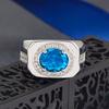 Fashion Oval Diamond Inlaid Embedded Color Gem Ring