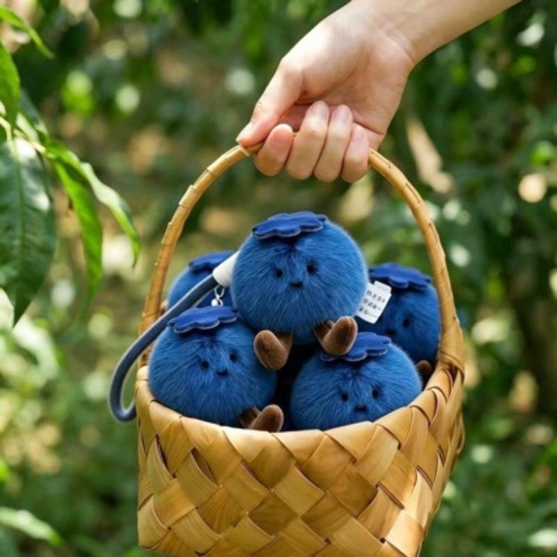 1/2 Pezzi Portachiavi Peluche Soffice Mirtillo Bambola Morbida Giocattolo Ciondolo per Borsa Ciondoli per Telefono Significano 'Bloccare la Sfortuna', Decorazione per la Casa Regalo