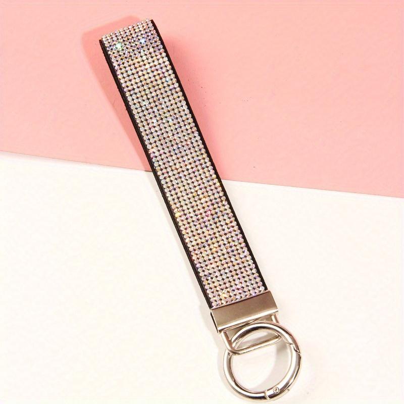 1 pz Cinturino da Polso Bling Glitter con Decorazioni di Strass con Portachiavi Wristlet Portachiavi per Pochette e Portachiavi Ciondoli Cordino Portachiavi Cancelleria Scolastica