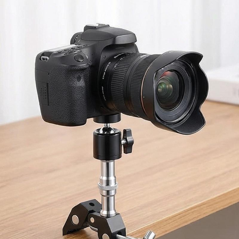 Universal Ball Head Mount With 1/4Inch Thread For Camera Tripod Light Stand And Microphone Holder Adjustable Arm