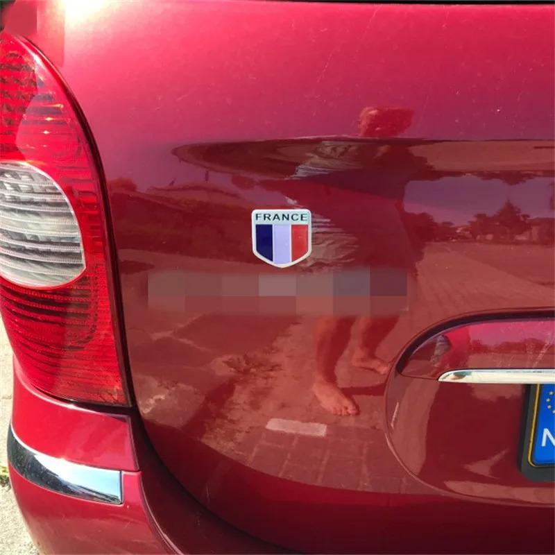 3D Aluminium Frankrike Nationalflagga Karta Bilstyling Karossmärke Emblem Dekal Klistermärke Racingtillbehör