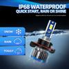 2PCS High/Low Beam H13 LED Headlight Bulb 150W 25000LM LED Headlights IP68 Waterproof 6000K White Auto Led Lights