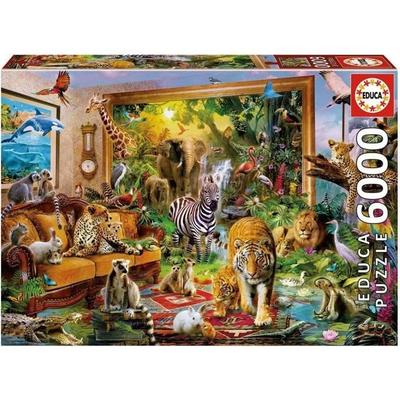 Puzzle 6000 Teile Beim Betreten des Zimmers - EDUCA - Tiere - Mehrfarbig