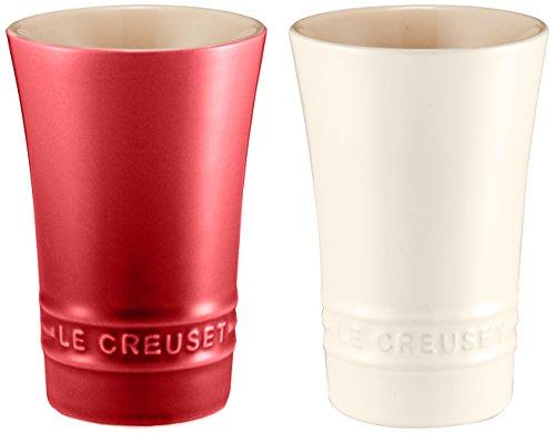

Le Creuset Pair Slim Tumblers, 170ml, Cherry Red with White Lustre, Heat and Cold Resistant, Microwave and Oven Safe, Wedding Gift, Anniversary Gift,