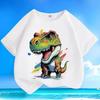 Summer New Style Children's Short-Sleeved Small Dinosaur Pure Cotton Loose-Fitting Casual Trendy T-Shirt